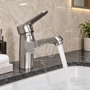Vòi lavabo nóng lạnh inox 304 Sanji LNI-07