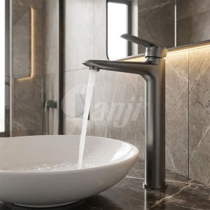 Vòi lavabo nóng lạnh xám Sanji LN11